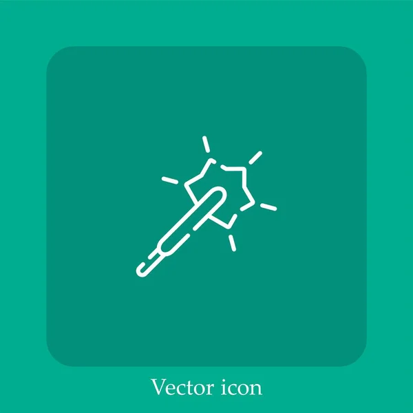 Icona Vettoriale Sparkler Icon Line Lineare Con Tratto Modificabile — Vettoriale Stock