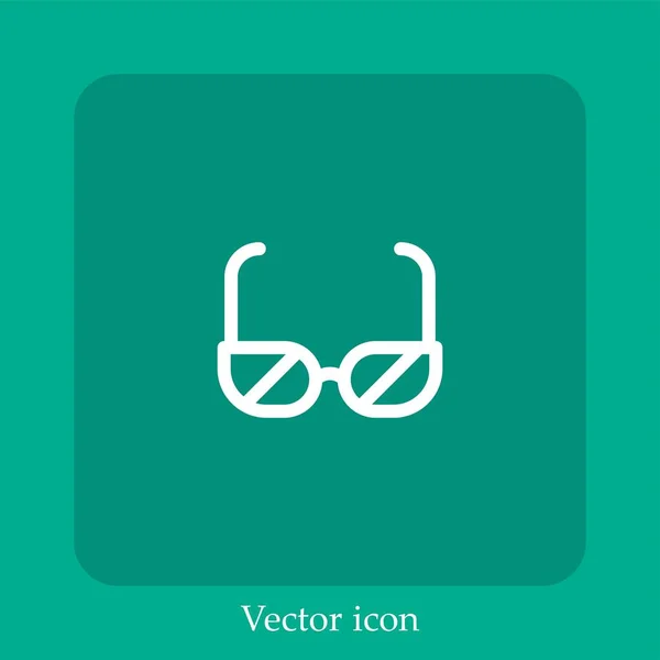 Gafas Sol Icono Vectorial Icon Line Lineal Con Carrera Editable — Vector de stock