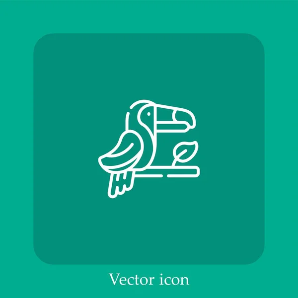 Ícone Vetor Tucano Linear Icon Line Com Curso Editável — Vetor de Stock