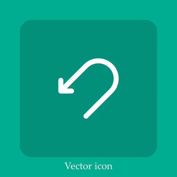 Deshacer Icono Vectorial Icon Line Lineal Con Carrera Editable — Vector de stock