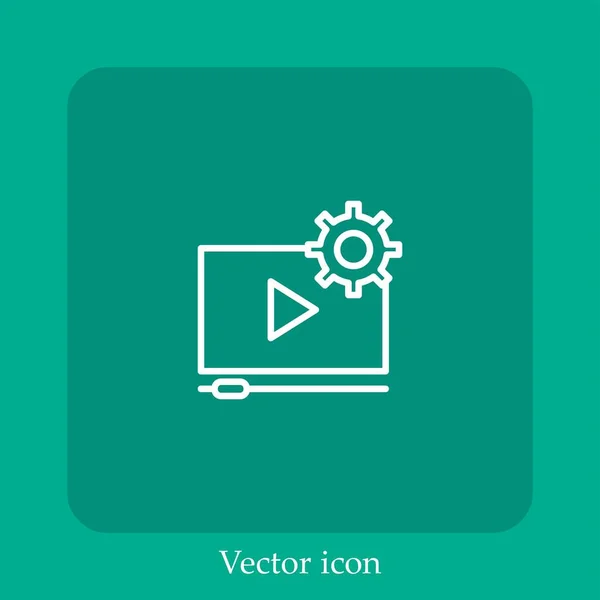 Video Tutorial Vektorsymbol Lineare Icon Line Mit Editierbarem Strich — Stockvektor