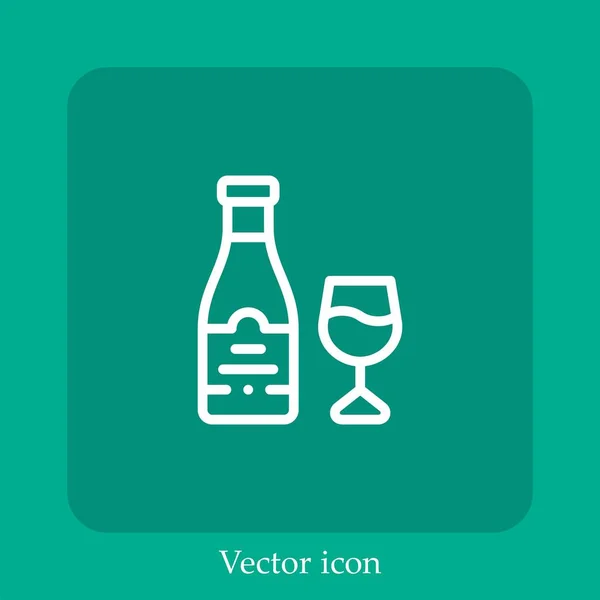 Wein Vektor Symbol Lineare Icon Line Mit Editierbarem Strich — Stockvektor