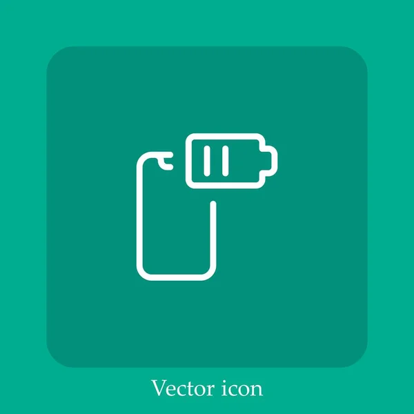 Charging Vector Icon Linear Icon Line Editable Stroke — Stock Vector