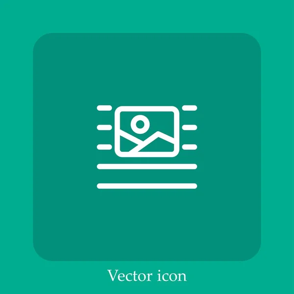 Image Vector Icon Linear Icon Line Editable Stroke — Stock Vector