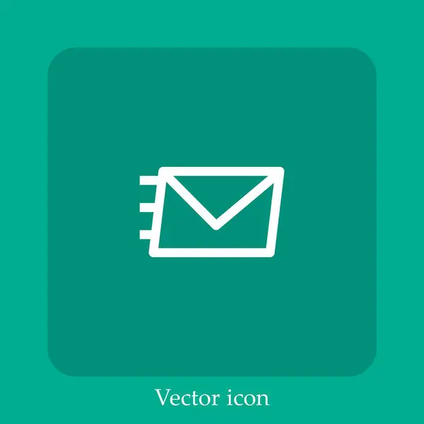 Mail Vektor Symbol Lineare Icon Line Mit Editierbarem Strich — Stockvektor