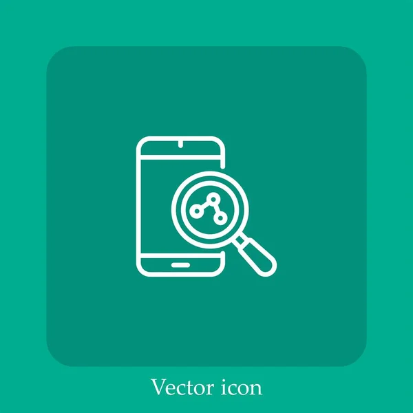 Compartilhamento Ícone Vetor Linear Icon Line Com Curso Editável — Vetor de Stock