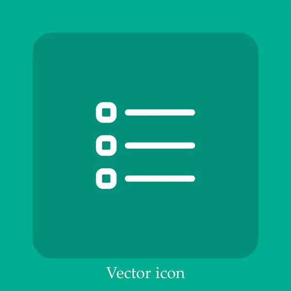 Icono Vector Cuadrado Icon Line Lineal Con Carrera Editable — Vector de stock