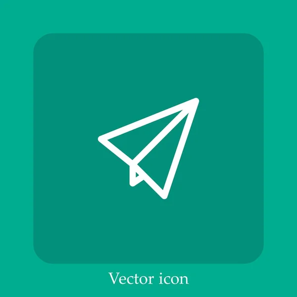 Envoyer Une Icône Vectorielle Icône Linéaire Ligne Avec Trait Modifiable — Image vectorielle