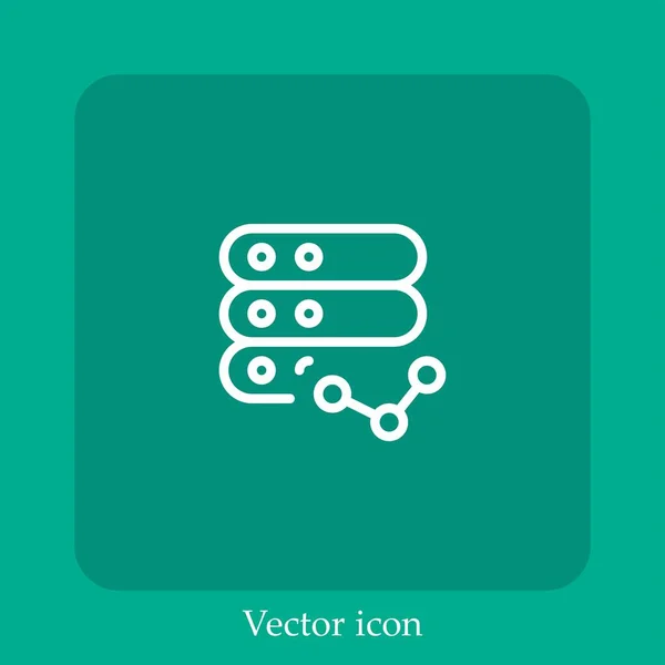 Icono Vector Red Icon Line Lineal Con Carrera Editable — Vector de stock