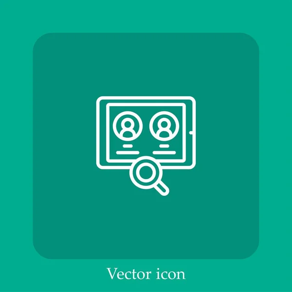 Contratação Ícone Vetor Linear Icon Line Com Curso Editável — Vetor de Stock