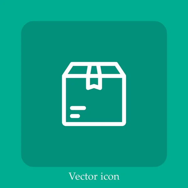 Delivery Box Vector Icon Linear Icon Line Editable Stroke — Stock Vector