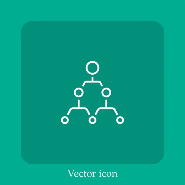 Structure Hiérarchique Icône Vectorielle Icône Linéaire Ligne Avec Trait Modifiable — Image vectorielle