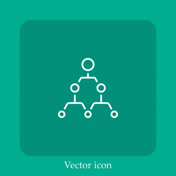 Estructura Jerárquica Icono Vectorial Icon Line Lineal Con Carrera Editable — Archivo Imágenes Vectoriales