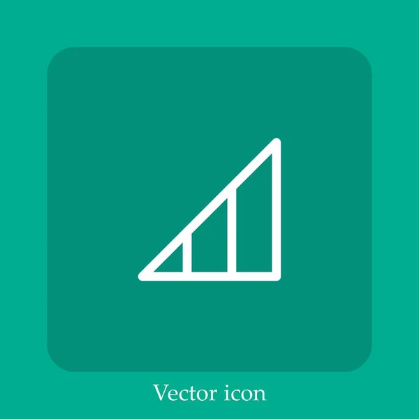 Icône Vectorielle Signal Icône Linéaire Ligne Avec Course Modifiable — Image vectorielle