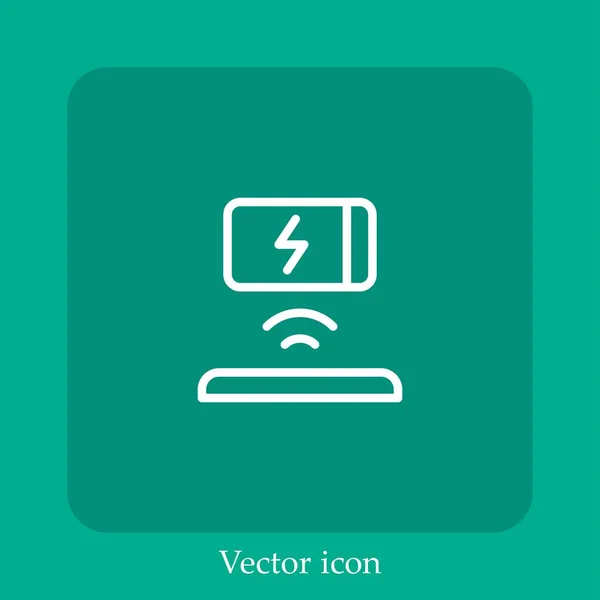 Charging Status Vector Icon Linear Icon Line Editable Stroke — Stock Vector