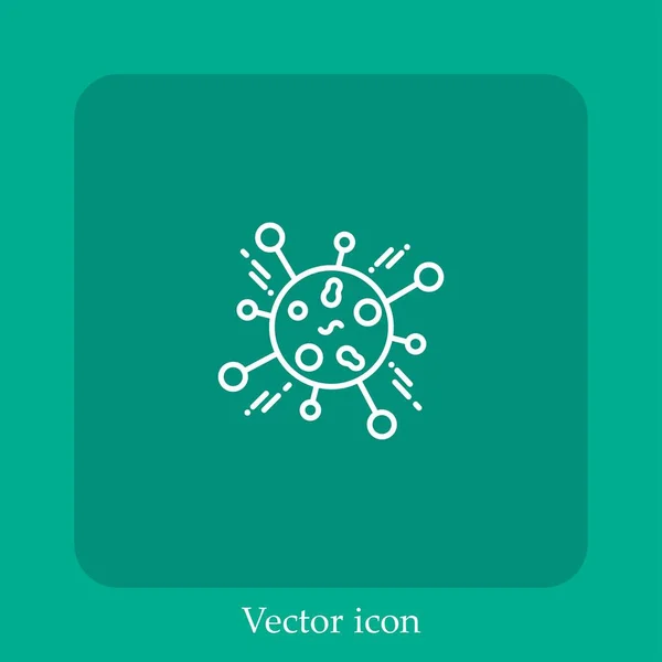 Icona Vettoriale Coronavirus Icon Line Lineare Con Ictus Modificabile — Vettoriale Stock