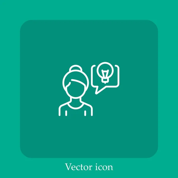 Frau Vektorsymbol Lineare Icon Line Mit Editierbarem Strich — Stockvektor