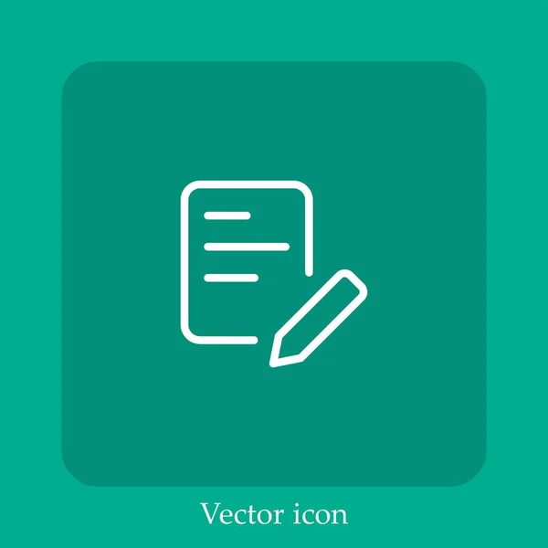 Vektorsymbol Linear Bearbeiten Icon Line Mit Editierbarem Strich — Stockvektor