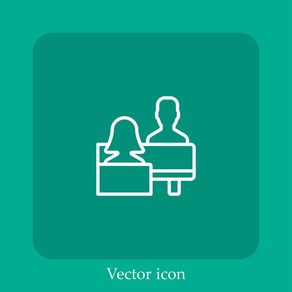 Recruitment Vector Icon Linear Icon Line Editable Stroke — Vector de stock