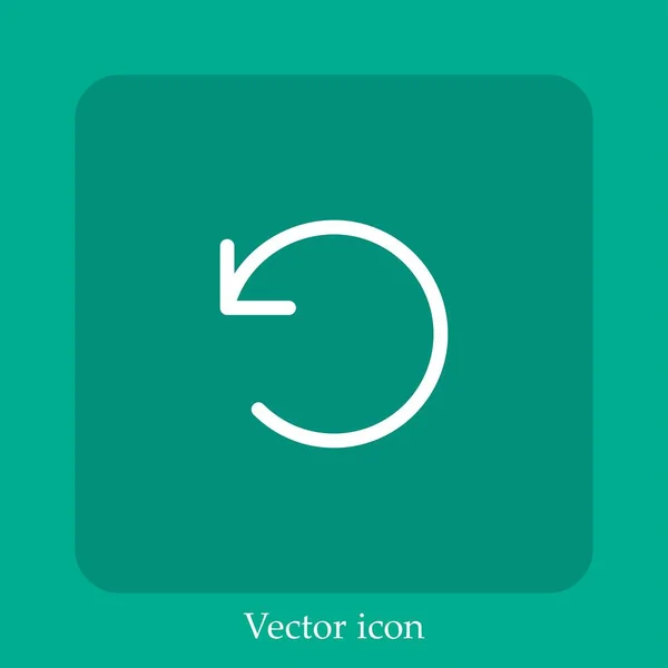 Deshacer Icono Vectorial Icon Line Lineal Con Carrera Editable — Vector de stock