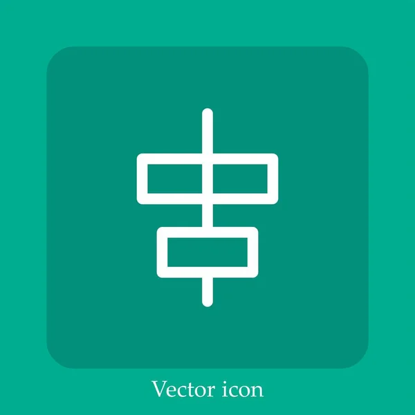 Центральная Выравнивание Иконки Вектора Линейной Icon Line Редактируемым Штрихом — стоковый вектор