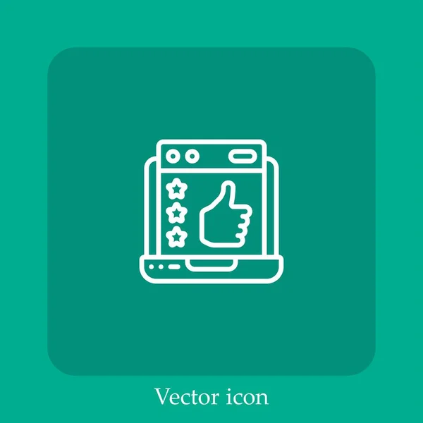 Icono Del Vector Portátil Icon Line Lineal Con Carrera Editable — Archivo Imágenes Vectoriales