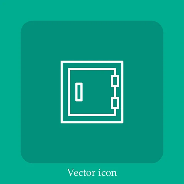 Safebox Vector Icon Linear Icon Line Editable Stroke — Stock Vector