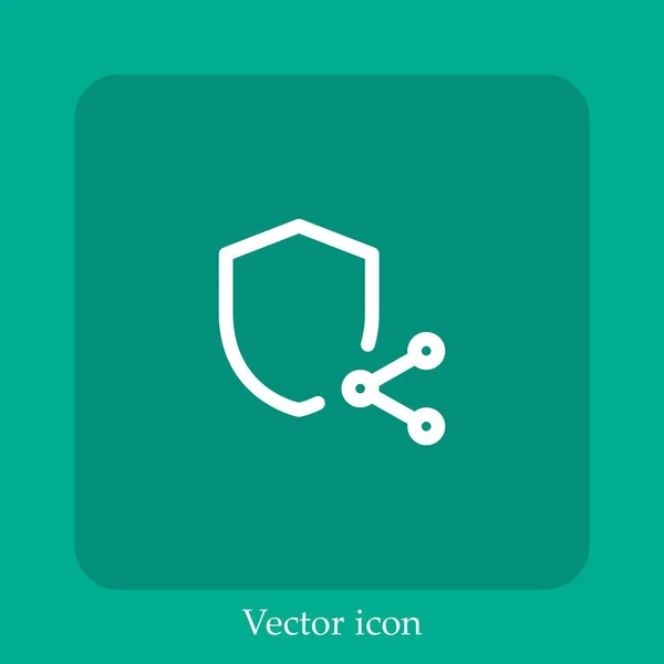 Partager Icône Vectorielle Icône Linéaire Ligne Avec Course Modifiable — Image vectorielle