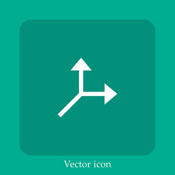 Icône Vectorielle Split Call Icône Linéaire Ligne Avec Trait Modifiable — Image vectorielle