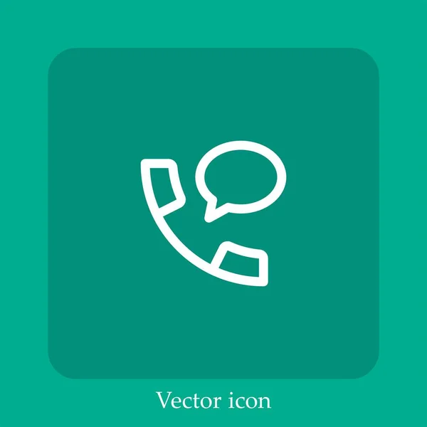 Icône Vectorielle Appel Icône Linéaire Ligne Avec Course Modifiable — Image vectorielle