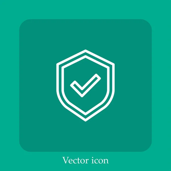 Häkchen Vektor Symbol Lineare Icon Line Mit Editierbarem Strich — Stockvektor