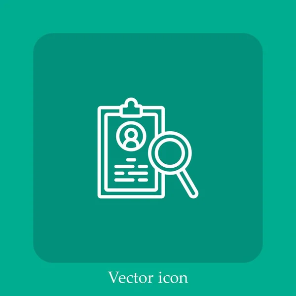 Lebenslauf Vektor Symbol Lineare Icon Line Mit Editierbarem Strich — Stockvektor