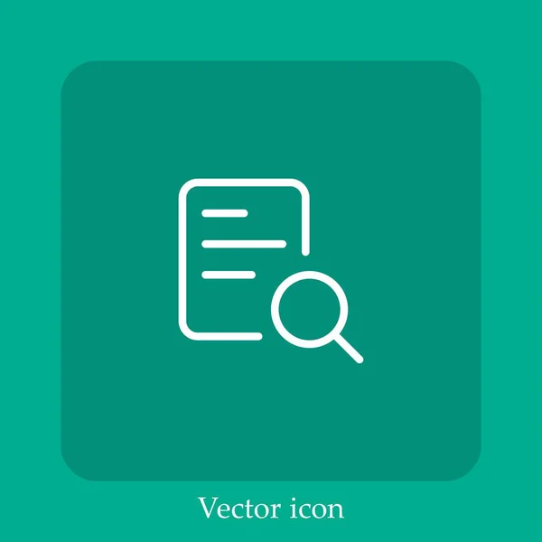 Zoek Vector Pictogram Lineair Icon Line Met Bewerkbare Slag — Stockvector