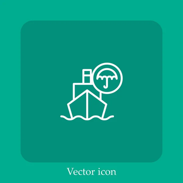 Reiseversicherung Vektor Symbol Lineare Icon Line Mit Editierbarem Strich — Stockvektor