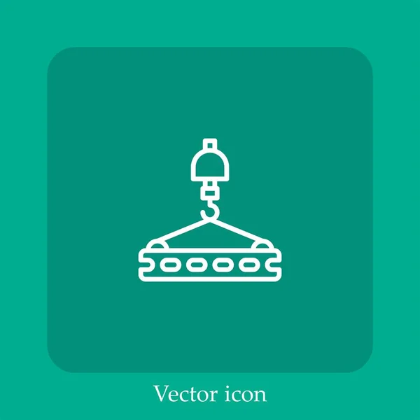 Линейный Значок Вектора Крана Строка Редактируемым Штрихом — стоковый вектор