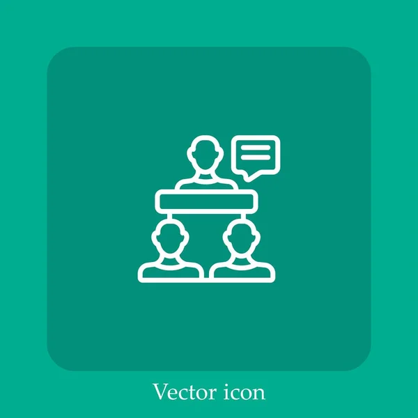 Encontro Ícone Vetor Linear Icon Line Com Curso Editável — Vetor de Stock