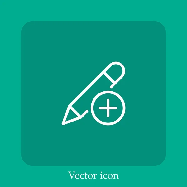 Añadir Icono Vectorial Icono Lineal Línea Con Carrera Editable — Archivo Imágenes Vectoriales