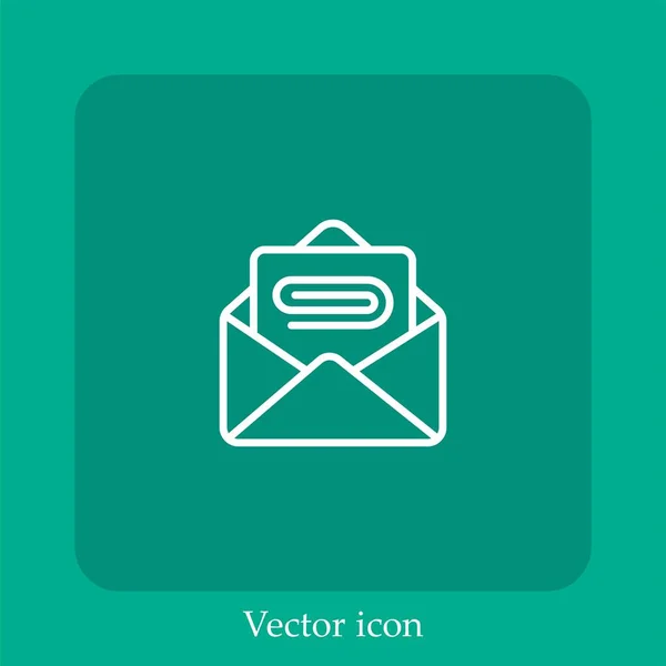 Mail Vektor Symbol Lineare Icon Line Mit Editierbarem Strich — Stockvektor