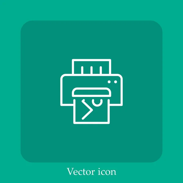 Icono Vector Impresora Icon Line Lineal Con Carrera Editable — Vector de stock