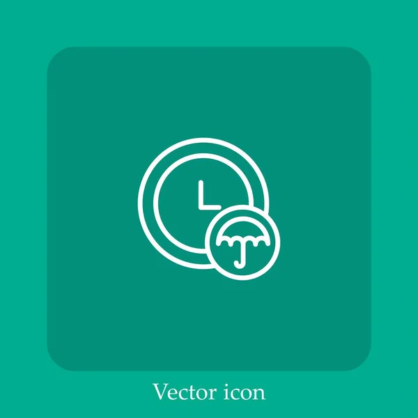 Значок Вектора Времени Linear Icon Line Editable Stroke — стоковый вектор