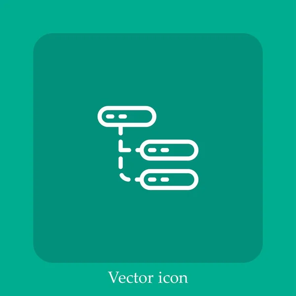 Icona Vettoriale Trasferimento Icon Line Lineare Con Ictus Modificabile — Vettoriale Stock