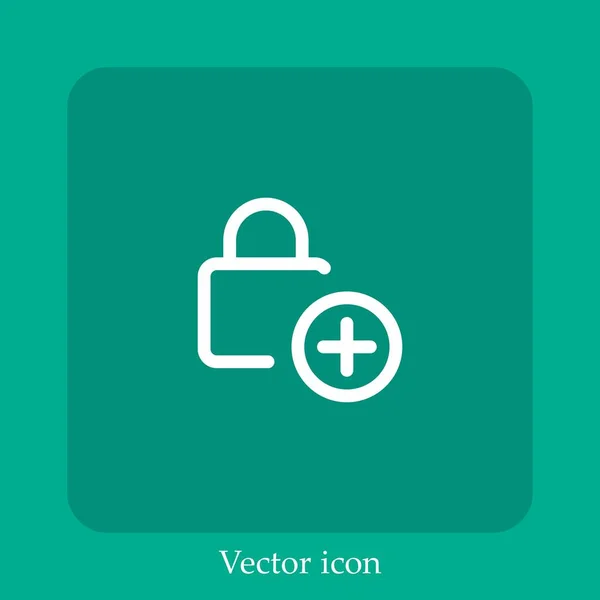 Añadir Icono Vectorial Icono Lineal Línea Con Carrera Editable — Archivo Imágenes Vectoriales