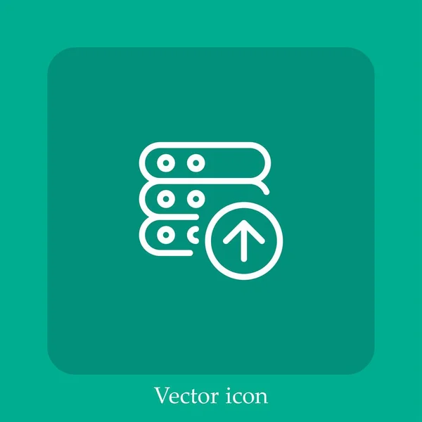 Filuppladdning Vektor Ikon Linjär Ikon Line Med Redigerbar Stroke — Stock vektor