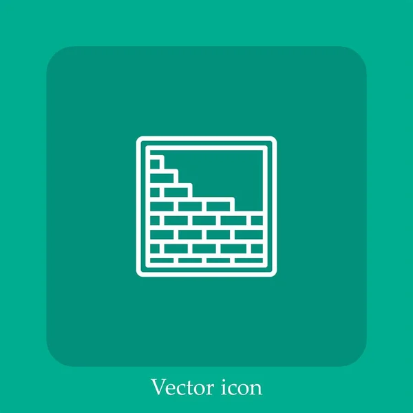 Ícone Vetor Brickwall Linear Icon Line Com Curso Editável — Vetor de Stock