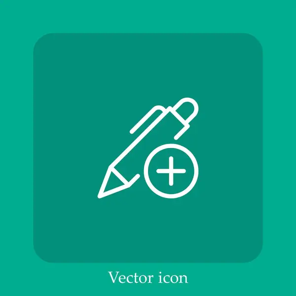 Icône Vectorielle Stylet Icône Linéaire Ligne Avec Trait Modifiable — Image vectorielle