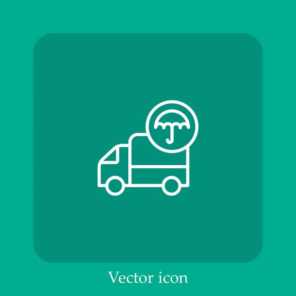 Ícone Vetor Transporte Linear Icon Line Com Curso Editável — Vetor de Stock