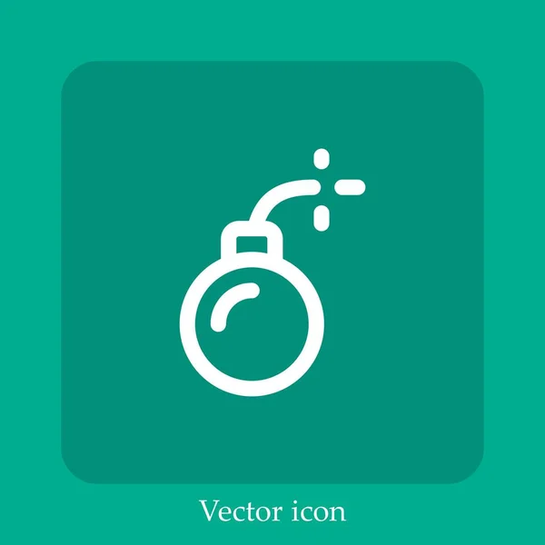 Icono Vector Explosivo Icon Line Lineal Con Carrera Editable — Vector de stock