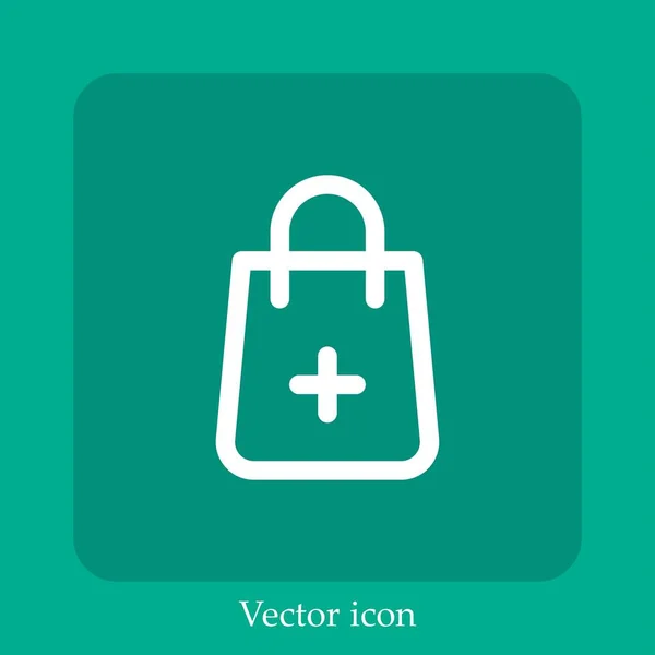 Bolsa Compras Icono Vector Icon Line Lineal Con Carrera Editable — Vector de stock
