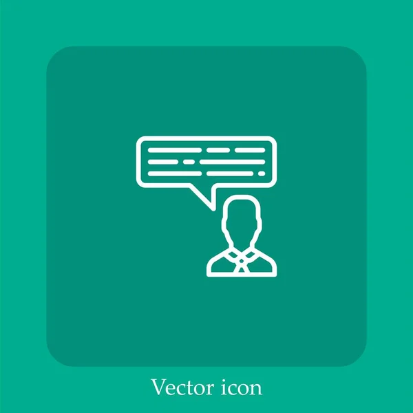 Konversationsvektorsymbol Lineare Icon Line Mit Editierbarem Strich — Stockvektor