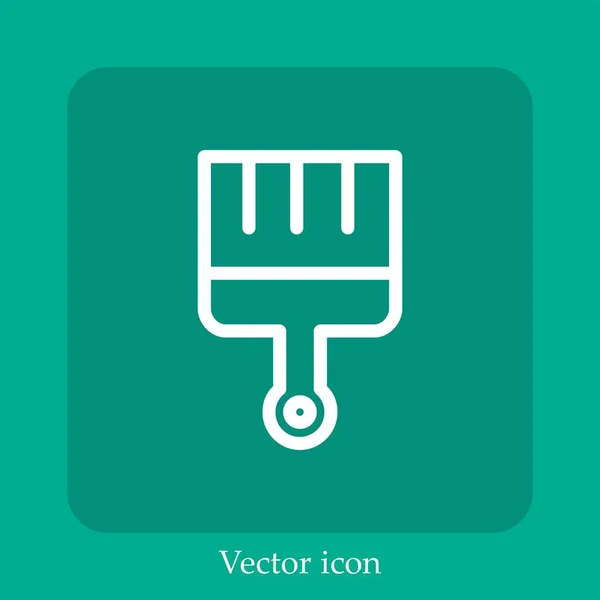 Pinsel Vektor Symbol Lineare Icon Line Mit Editierbarem Strich — Stockvektor